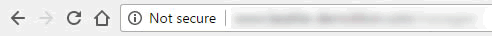 Screenshot of Chrome address bar indicating http website is not secure