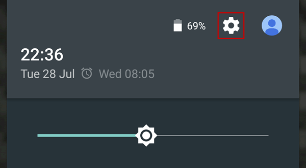 Step 1 - Select the Settings gear icon