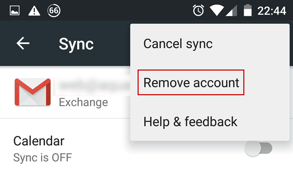 Step 6 - Select Remove account