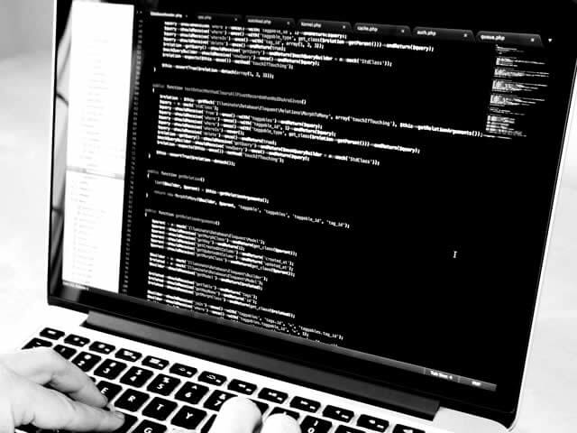 Photo of website code on a laptop